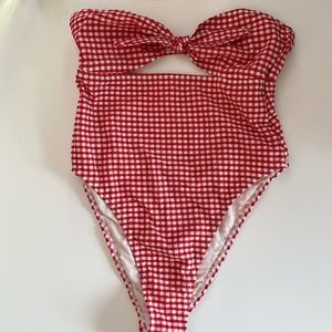 Forever 21 Red Gingham One Piece Bathing Suit